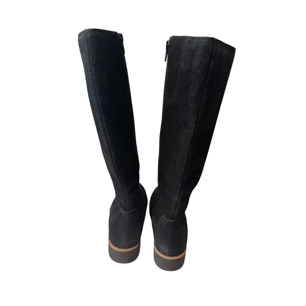 Vionic Tall Suede Knee High Black Zipper VIONIC Ultra Comfort Designer Sz 5